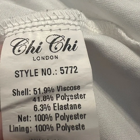 Women's Chi Chi London Black & White Lace Mini Dress Plus Size 18 - Picture 8 of 13